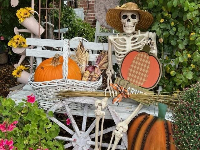 Be sure to visit farmer skeleton and friends in downtown Vermilion throughout the month of October.