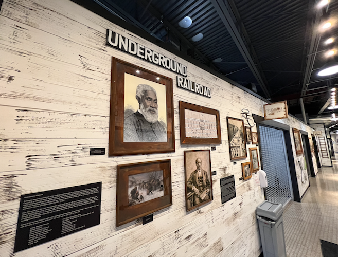 A photo of abolitionist, author, and minister Josiah Henson is a feature of the Underground Railroad display at the Marketplace at the Cooke.