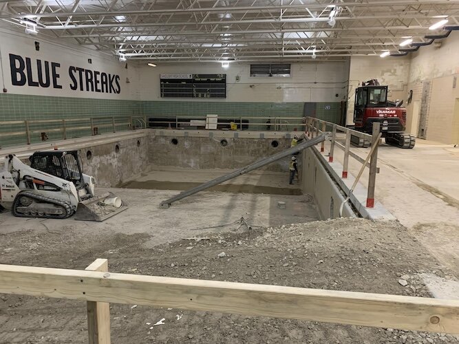 Demolition on the Sandusky Aquatic Center began in December.