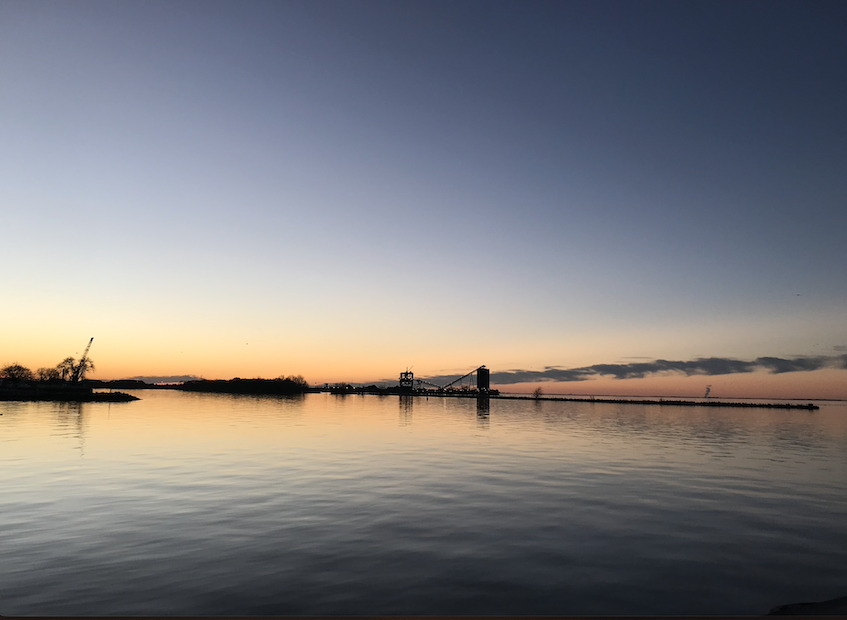 Sunset at the Jackson Street Pier in Sandusky.
