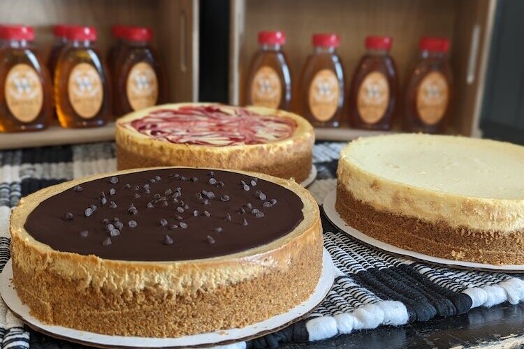 Customers can have their choice of cheesecake.