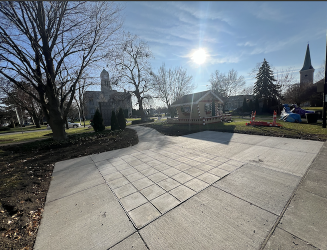 The chess/checkerboard in Washington Park will debut this spring.