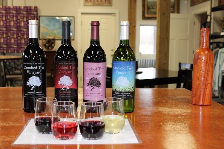 Sample some of Crooked Tree's popular varieties, including Cabernet Franc, Raccoon Red and Four Sisters.