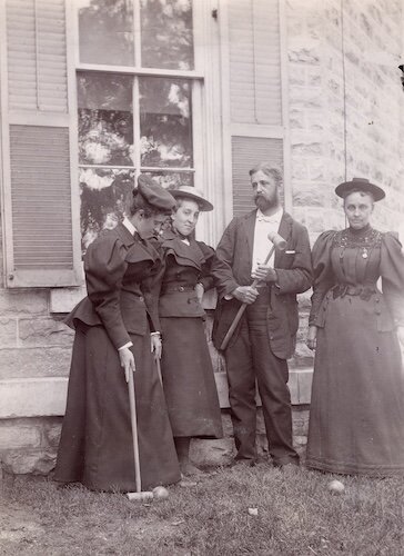 The Jay Cooke family spent every summer for more than 50 years at their Gibraltar Island home. Like many wealthy families of the Victorian era, the Cookes were able to escape from the heat and pollution of the city. This photograph was taken in 1896.