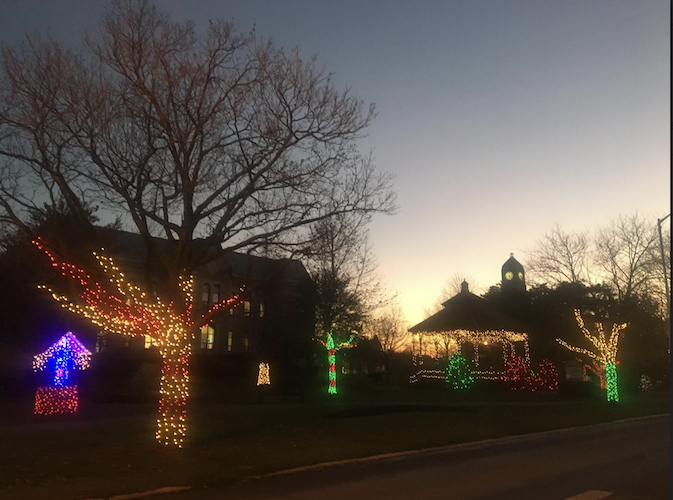 Lights adorn the trees in Sandusky's Washington Park.