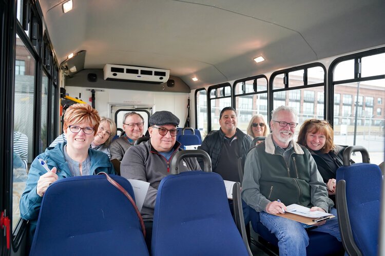 A tour group gets ready to leave the pier on March 25.