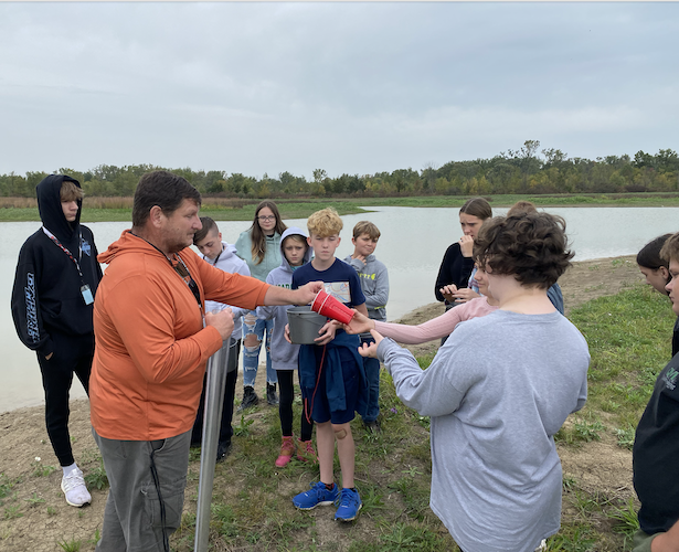 Students participate in an environmental education project at EHF in October 2023.