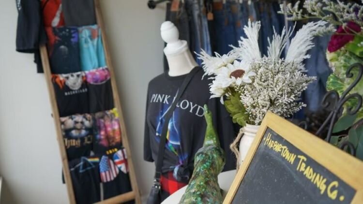 The most popular items at Harbourtown Trading Co. are vintage and current concert tees.