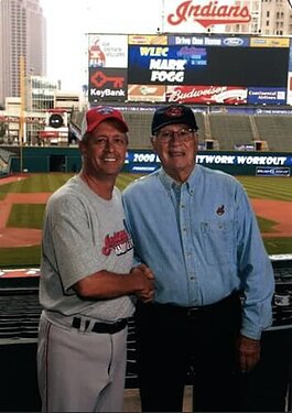 Mark Fogg and the Cleveland Indians' Bob Feller.
