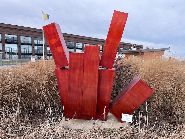 "A Sign of Love" greets visitors at the Jackson Street Pier.