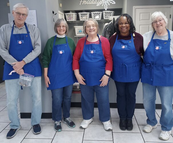 Laundry Love's local team of volunteers includes Rich Steinert, arb Cicalese, Rev. Lenore Kure, Cheryl Talley-Sharp, and Linda Smith. Not pictured is Virginia Orr.