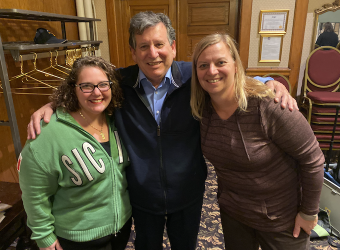 Lisa Sortino, Joe Hayberger, and Annette Solet pose for a photo during a Leadership Erie County meeting in 2019.