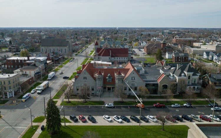 The Sandusky Library, including the former Erie County Jail and Follett House Museum, is undergoing a complete exterior renovation.