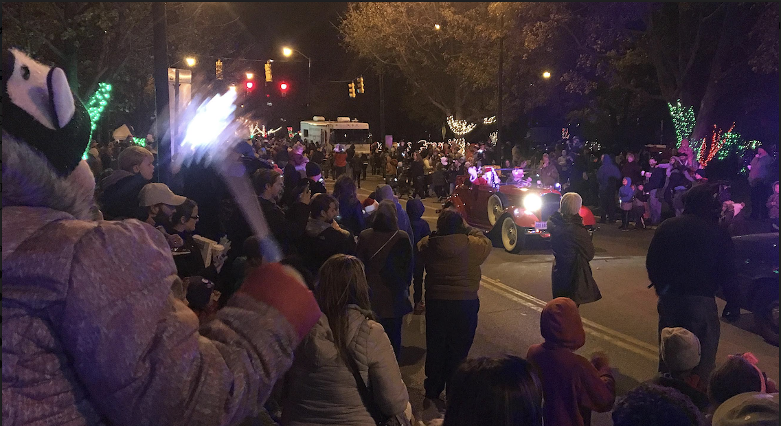 Santa arrives at the downtown Sandusky lighting ceremony.