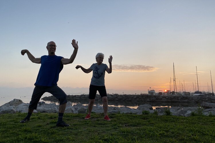 Mother and son team Bev and Brian during a sunrise session