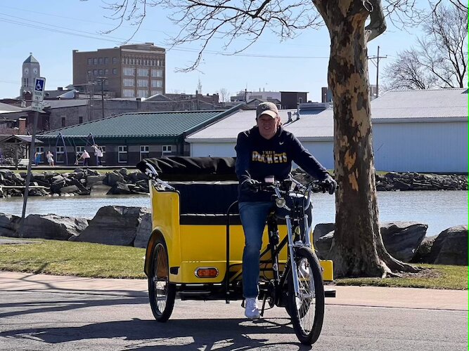 Kim and Jeff Gill are ready to welcome guests to South Shore Pedicabs.