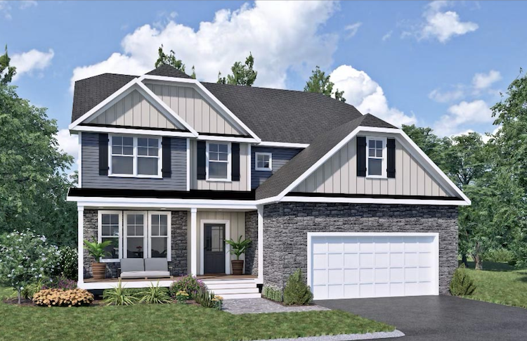A rendering of a completed version of the Sheffield, a two-story house Paraprin Construction will be offering in its new phase of Cold Creek Crossing.