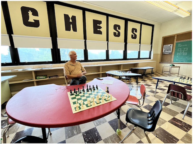 Before students of chess come to challenge Paul, the birdwatcher smiles in his surroundings at the Sandusky Recreation building.