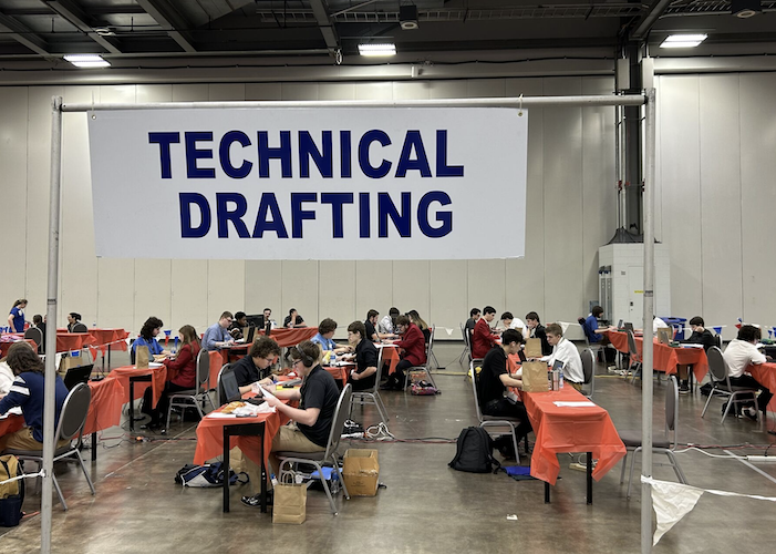 Students compete in technical drafting skills at SkillsUSA.