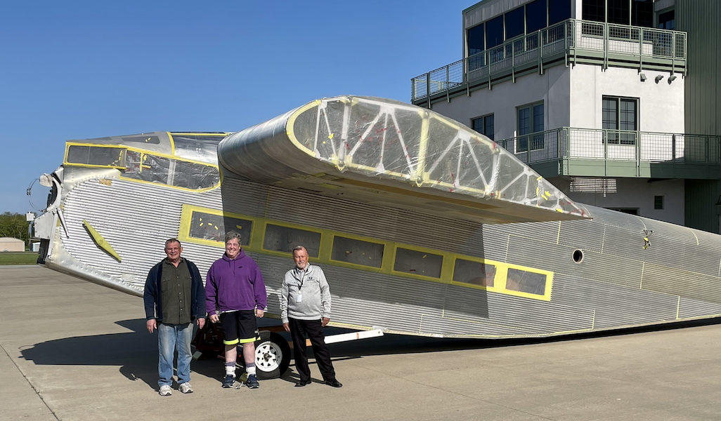 Tri-Motor Heritage Foundation board members Doug Moore, Lisa Benjamin, Tom Griffing.