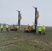 About 50 workers are on site now, with Apex anticipating more than 250 workers on the property’s 600-plus acres in Groton Township during peak construction time. (Photo/Courtesy of Apex Energy)